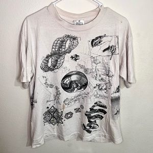 Vintage 90s Andazia MC Escher AOP Single Stitch Heirs Artwork T-Shirt Men's M
